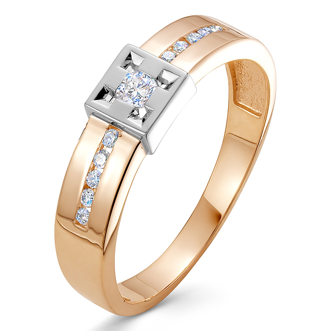 Кольцо, золото, бриллиант, 3902-110
